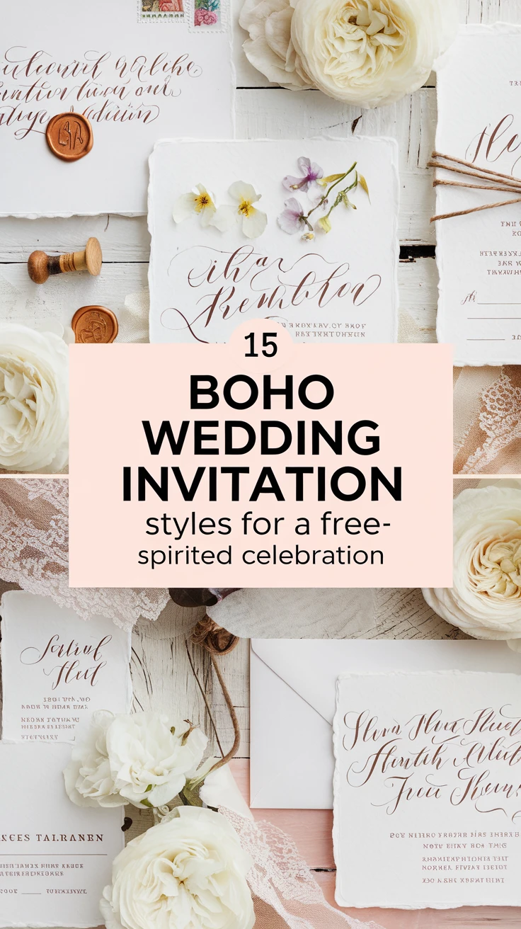 15 boho wedding invitation styles for a free-spirited celebration