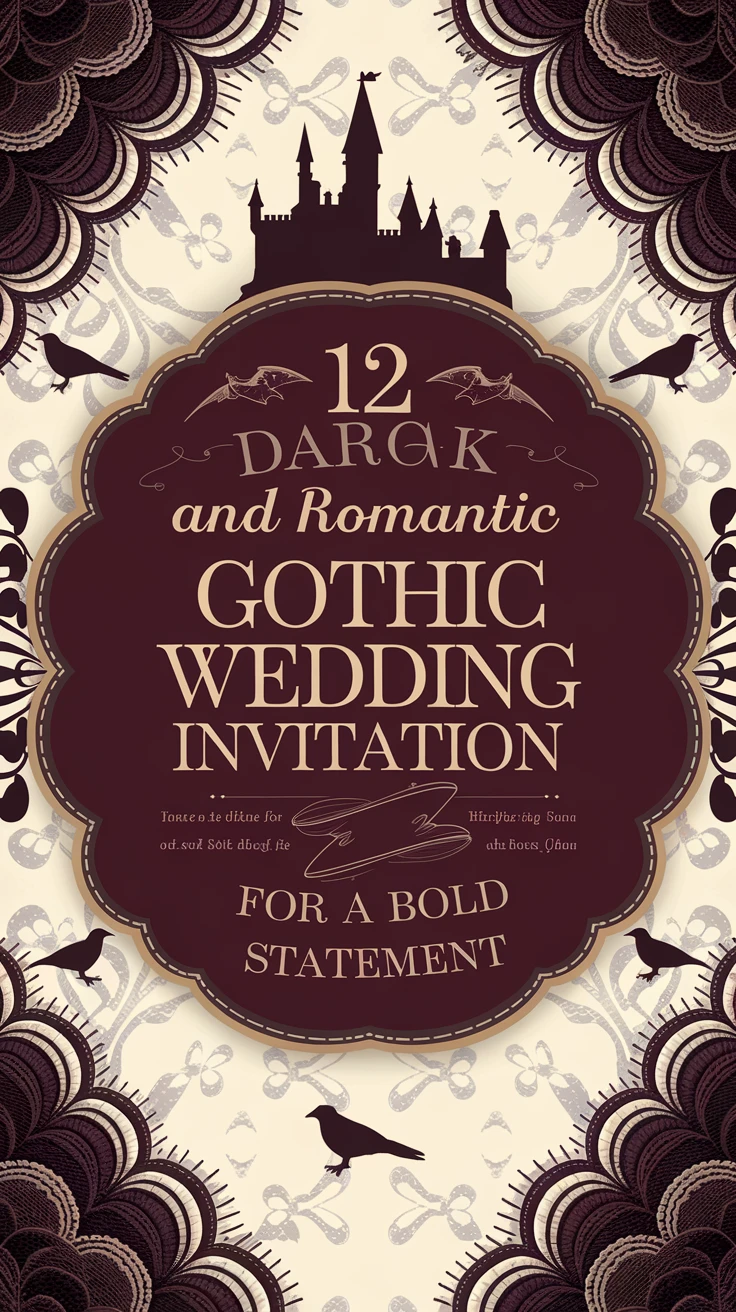 12 dark and romantic gothic wedding invitation ideas for a bold statement