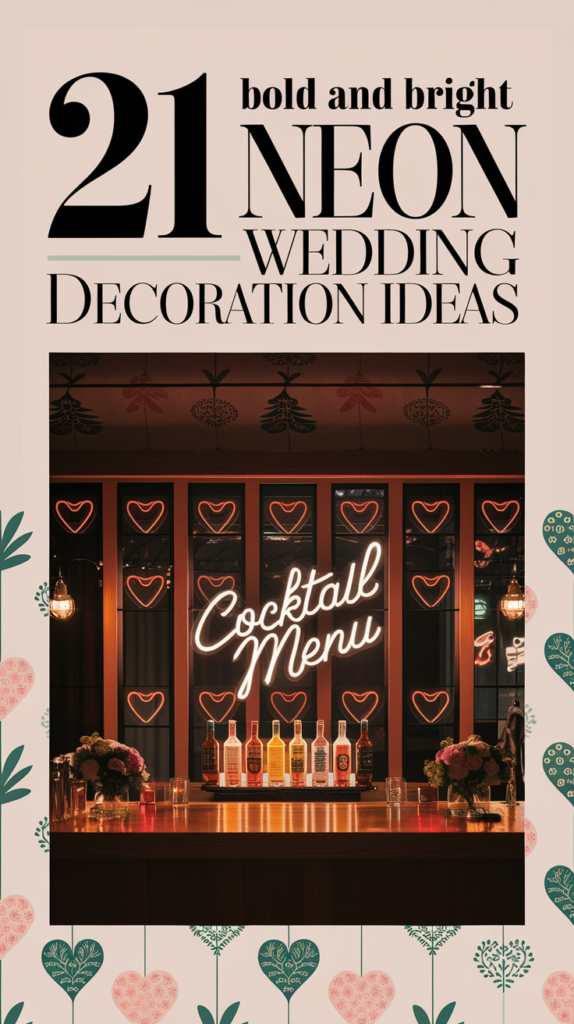 21 Bold and Bright Neon Wedding Decoration Ideas for a Fun and Modern Celebration