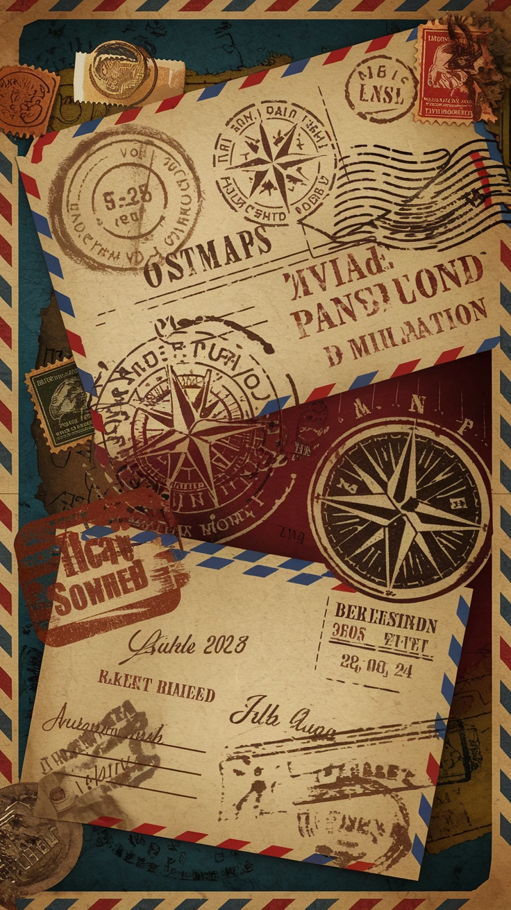 10. Travel-Inspired Vintage: Passport to Love Invitations