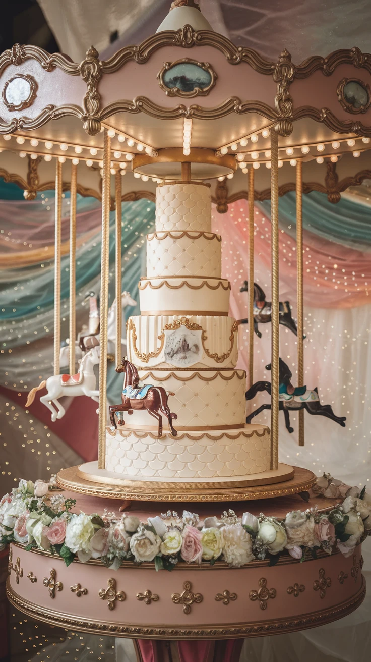 12. Carousel-Inspired Cake Display