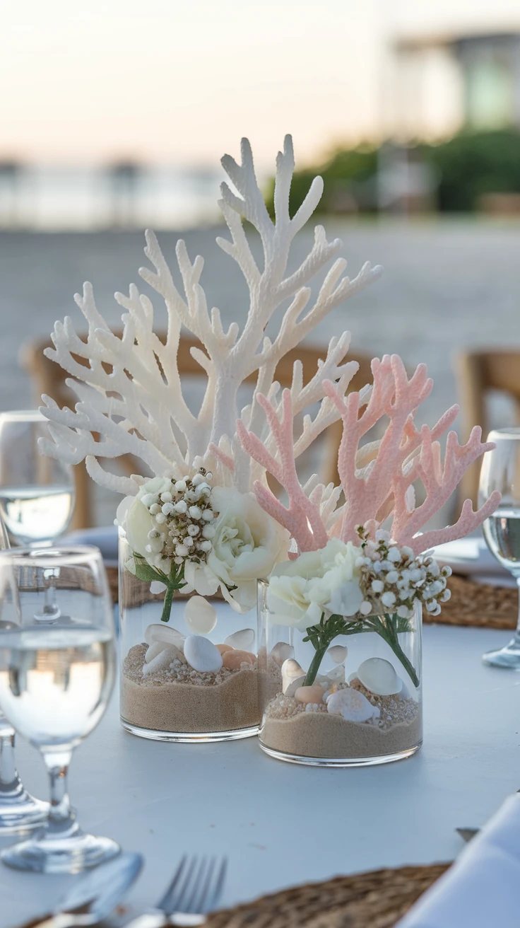 12. Coral Centerpieces