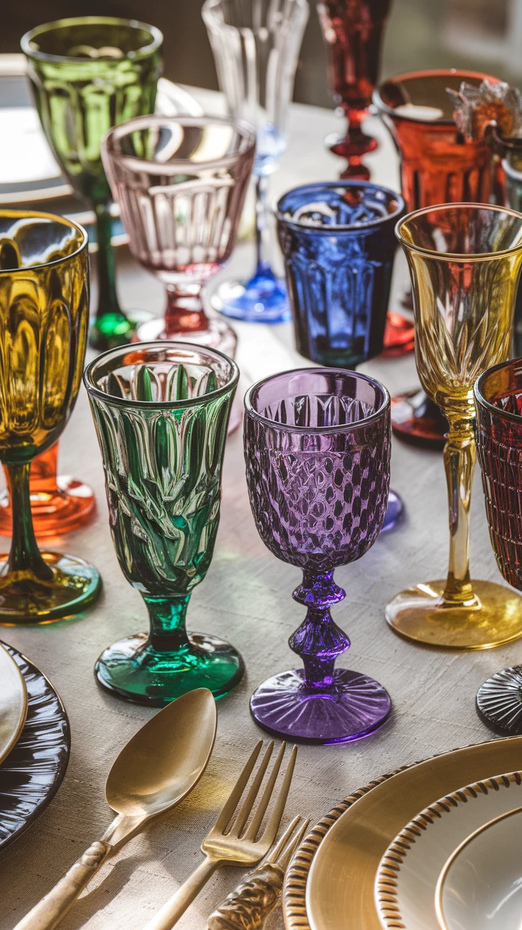 2. Mismatched Vintage Glassware