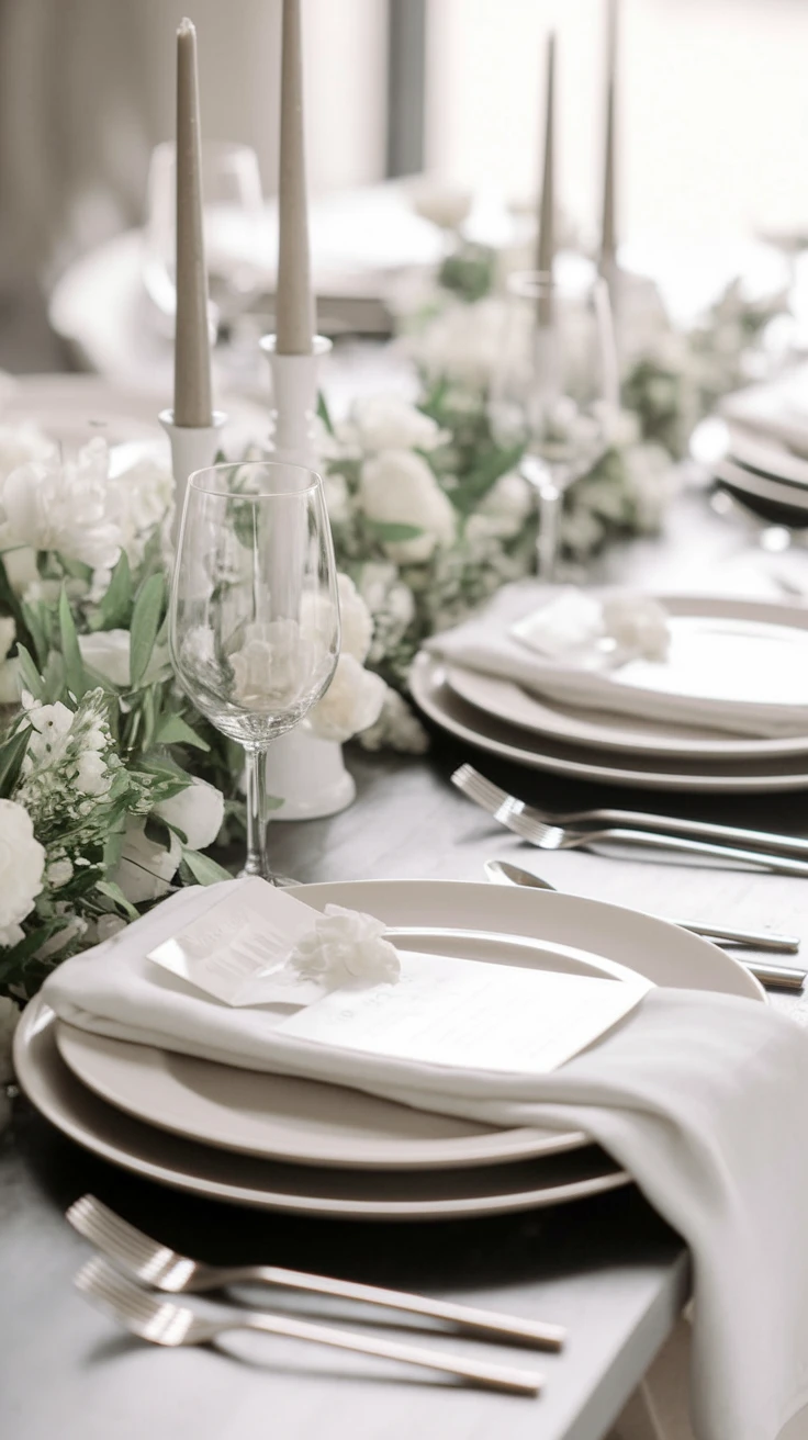 2. Monochromatic Table Settings