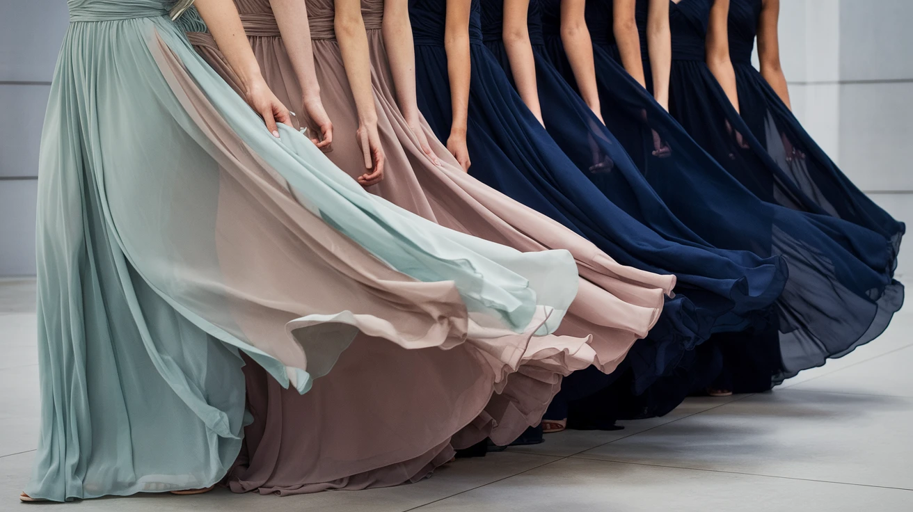 2. Ocean-Inspired Blue Gradient Gowns