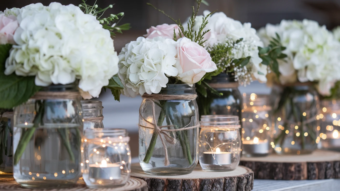 3. Mason Jar Centerpieces