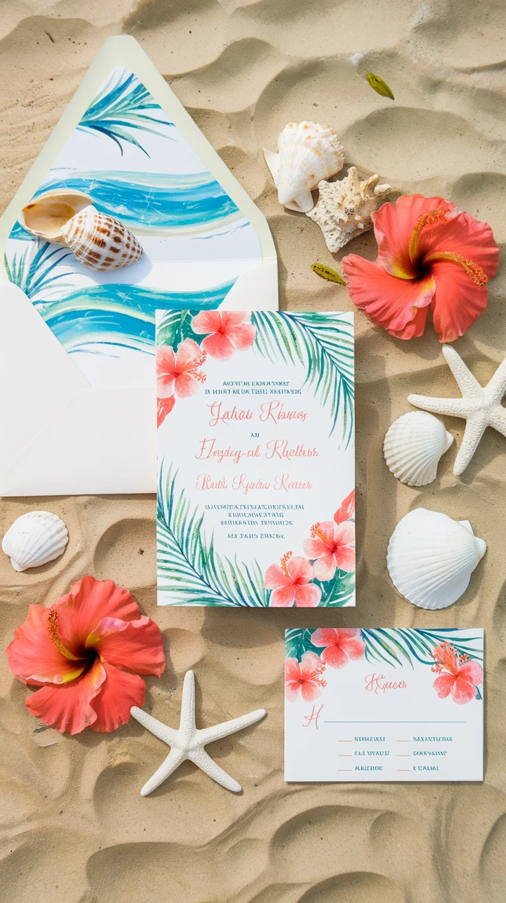3. Tropical Paradise: Beach-Themed Invitations