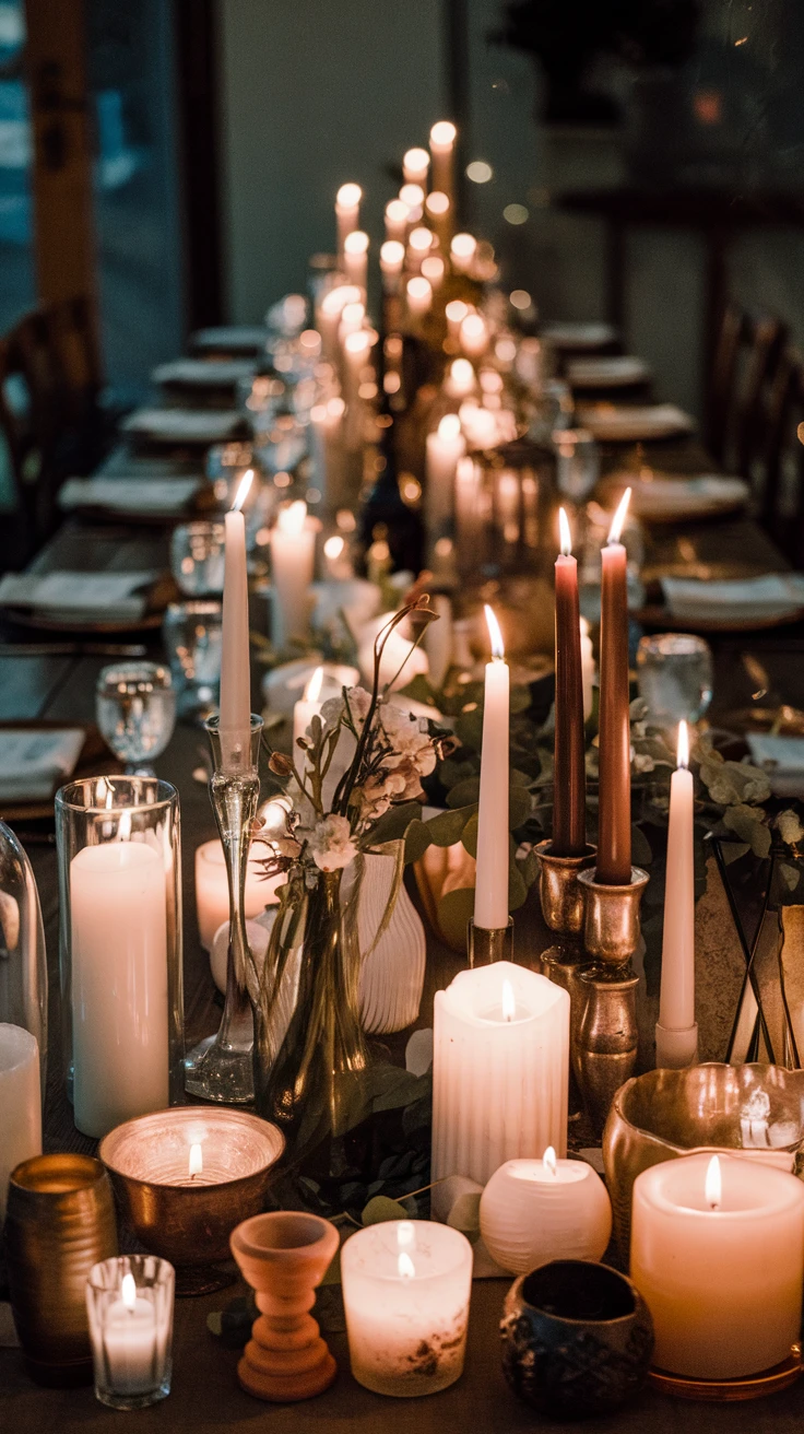 4. Eclectic Candle Arrangements