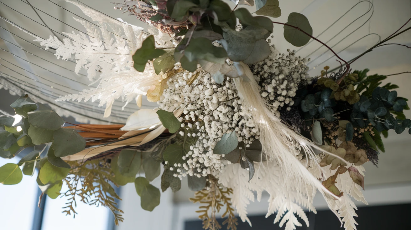 4. Suspended Botanical Chandeliers