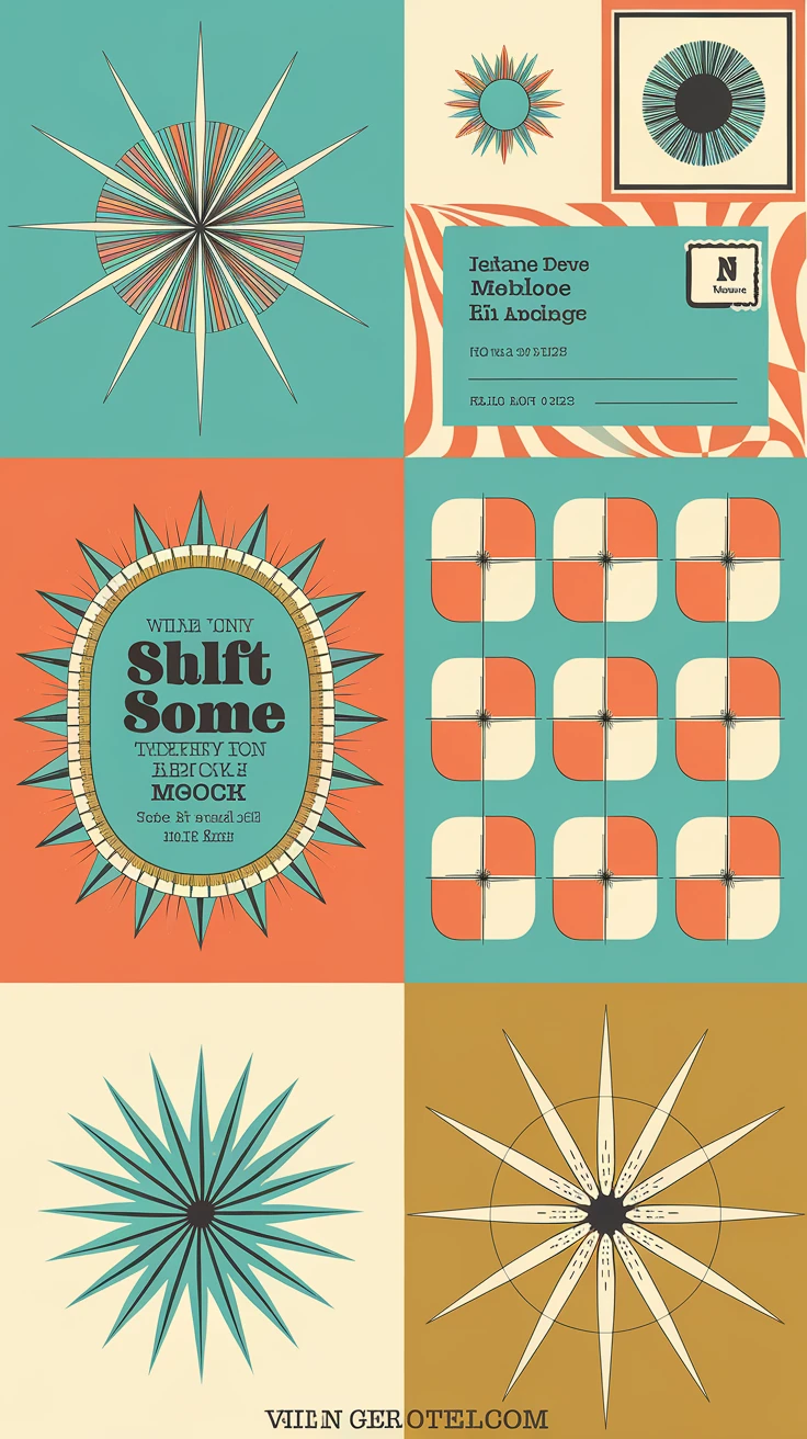 6. Retro '60s Glamour: Mid-Century Modern Invitations