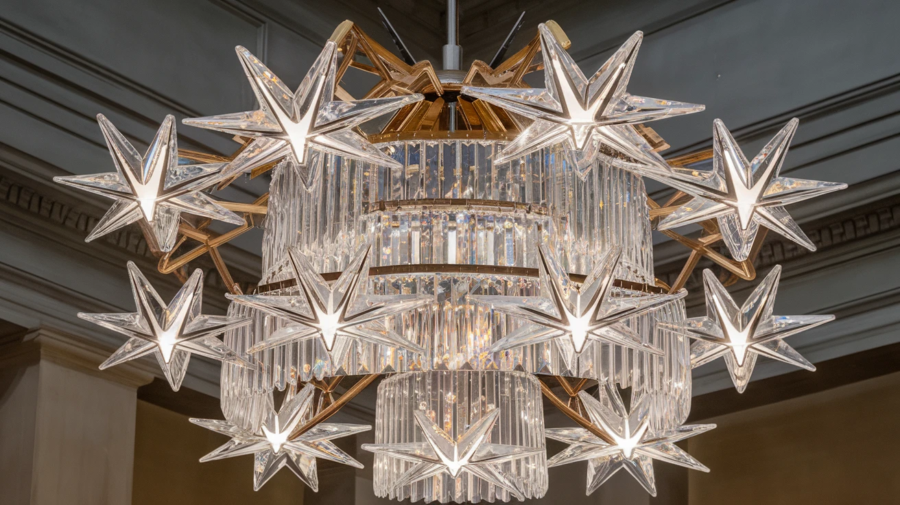 8. Crystal Star Chandeliers