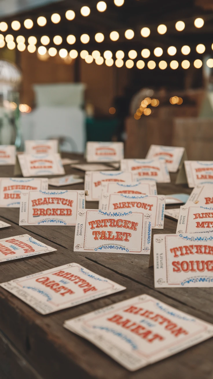 9. Ticket Stub Place Cards