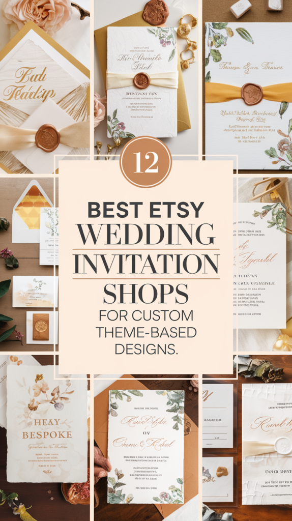 12 best Etsy wedding invitation shops for custom theme-based designs