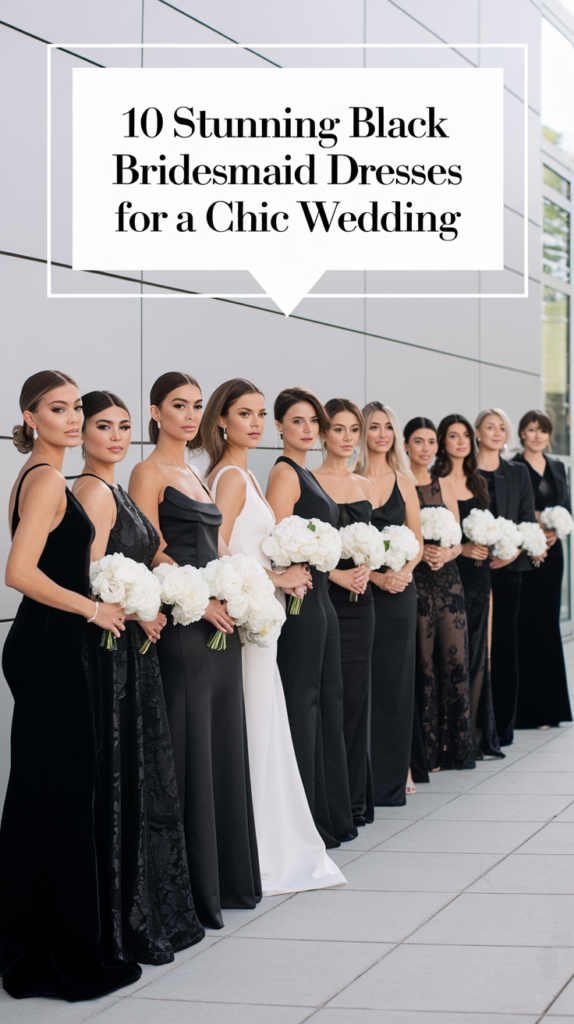 10 Black Bridesmaid Dresses for a Chic Wedding