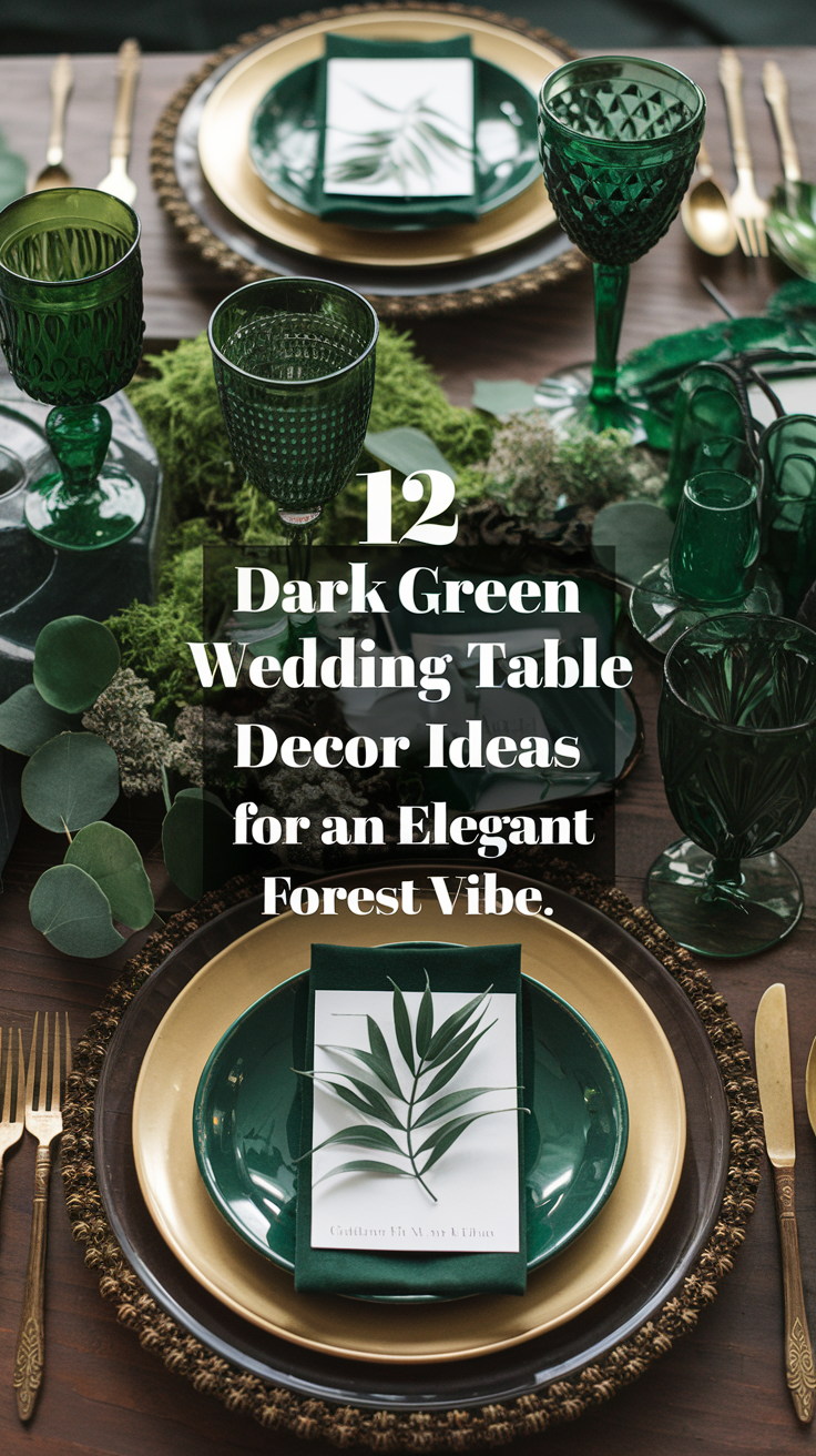 12 Dark Green Wedding Table Decor Ideas for an Elegant Forest Vibe