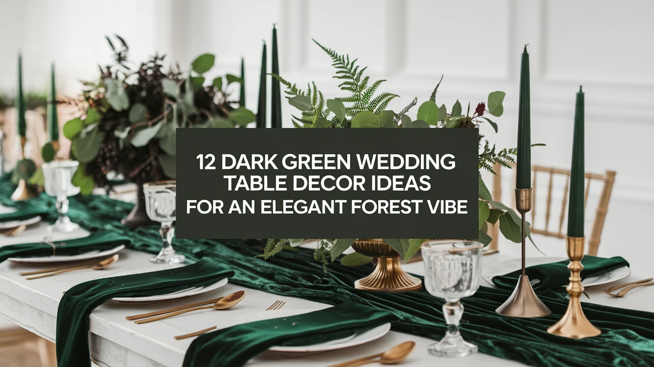 12 Dark Green Wedding Table Decor Ideas for an Elegant Forest Vibe