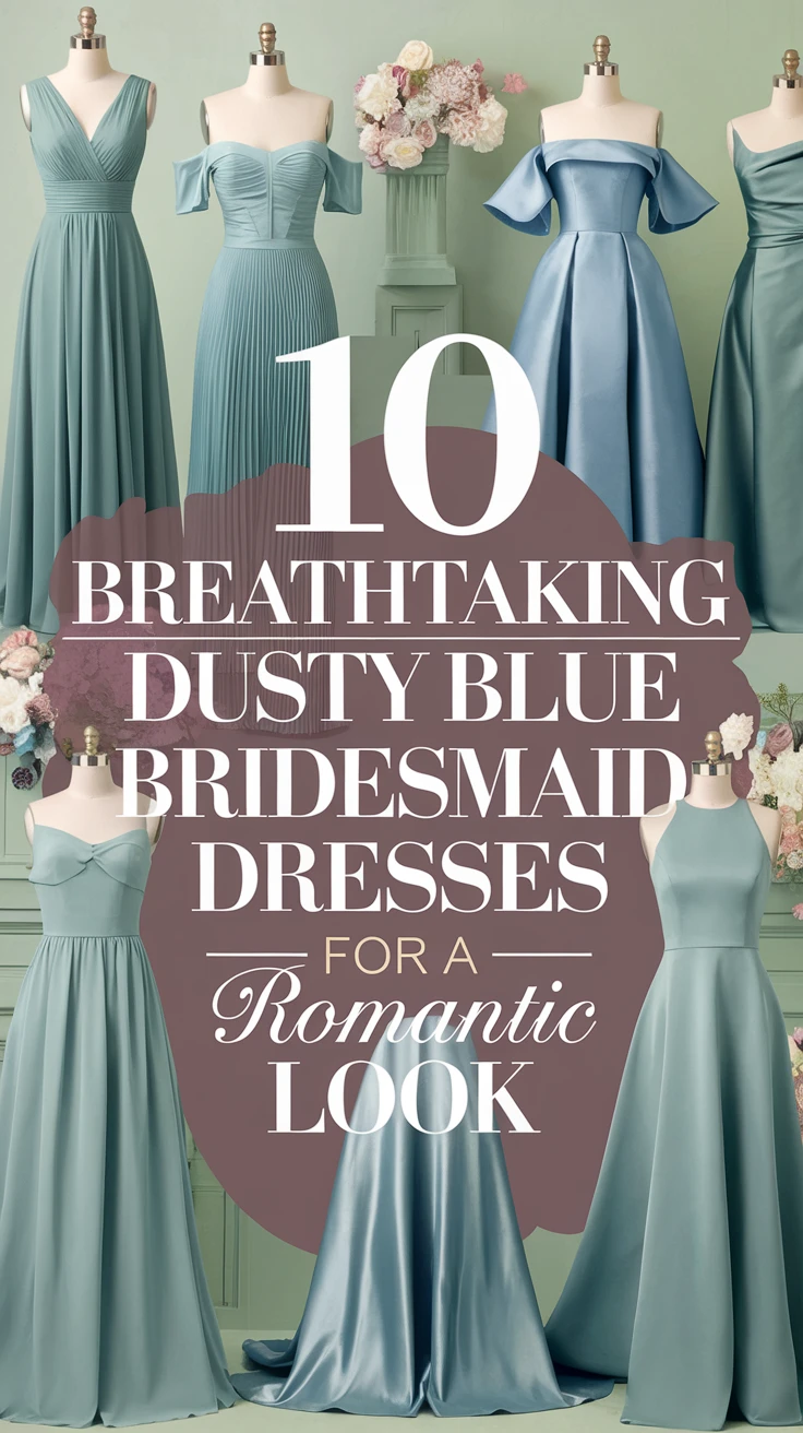 10 Breathtaking Dusty Blue Bridesmaid Dresses for a Romantic Look