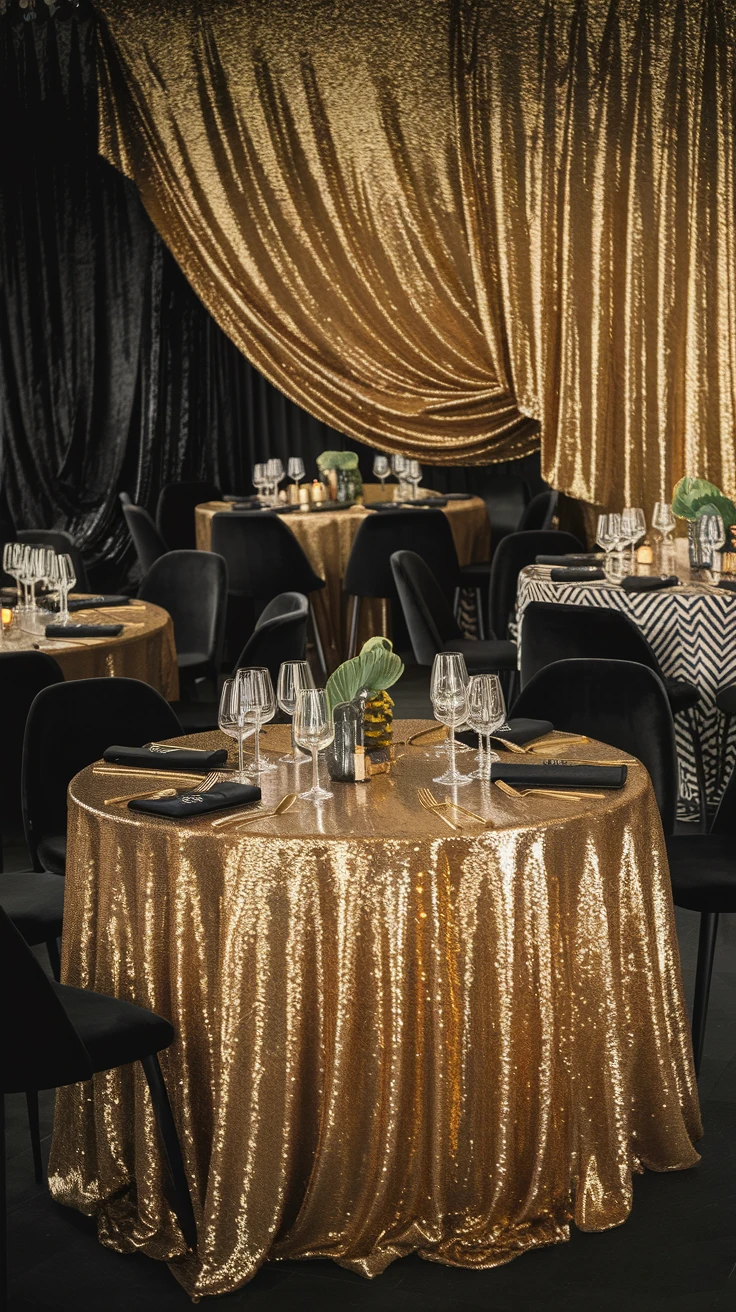 Gold Sequin Tablecloths