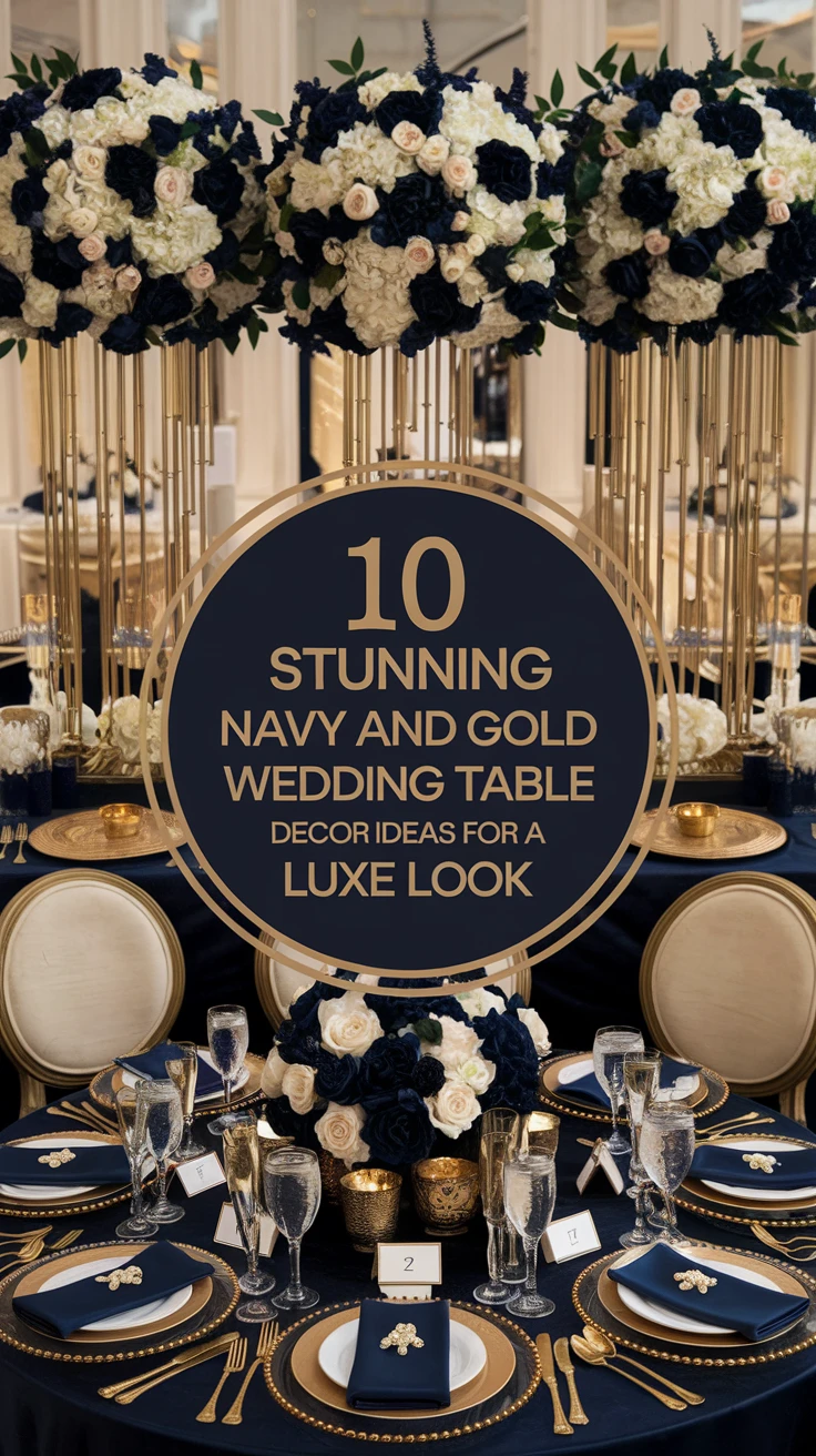 10 Stunning Navy and Gold Wedding Table Decor Ideas for a Luxe Look