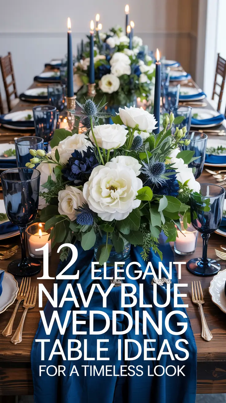 12 Elegant Navy Blue Wedding Table Decor Ideas for a Timeless Look
