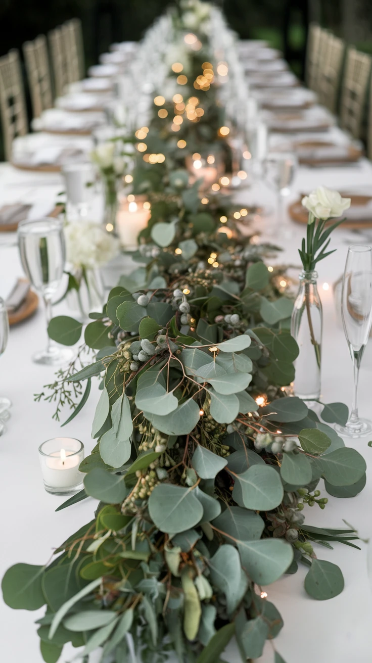 1. Eucalyptus Garland Centerpieces