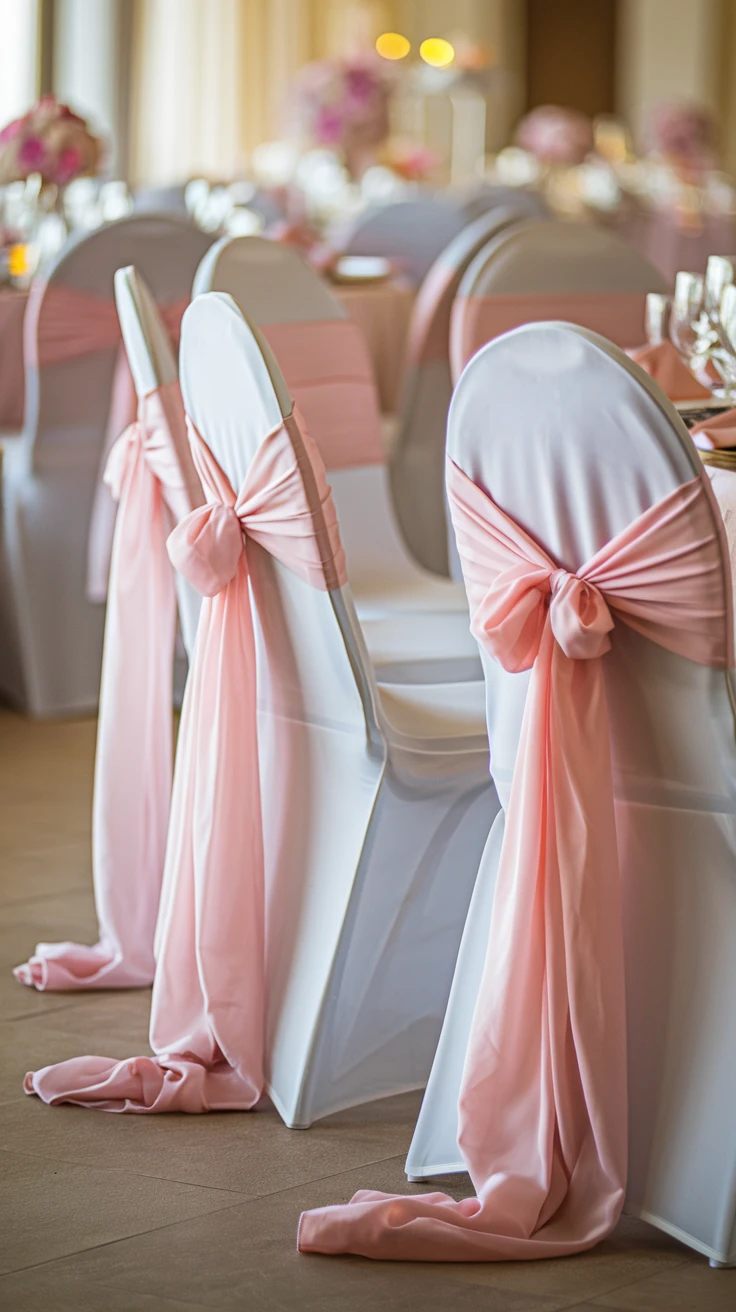 10. Pink Chair Sashes or Covers