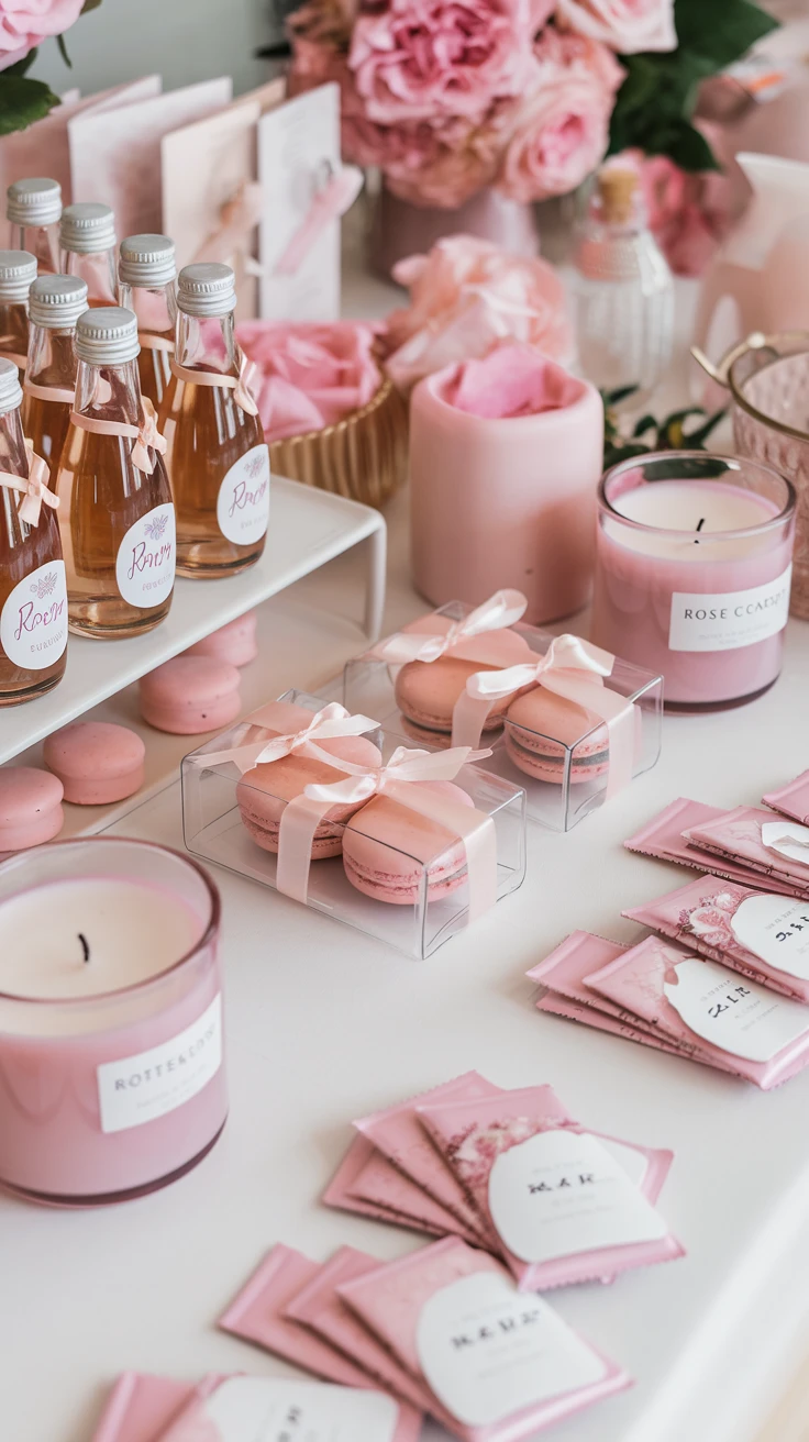 11. Pink-Themed Favor Displays
