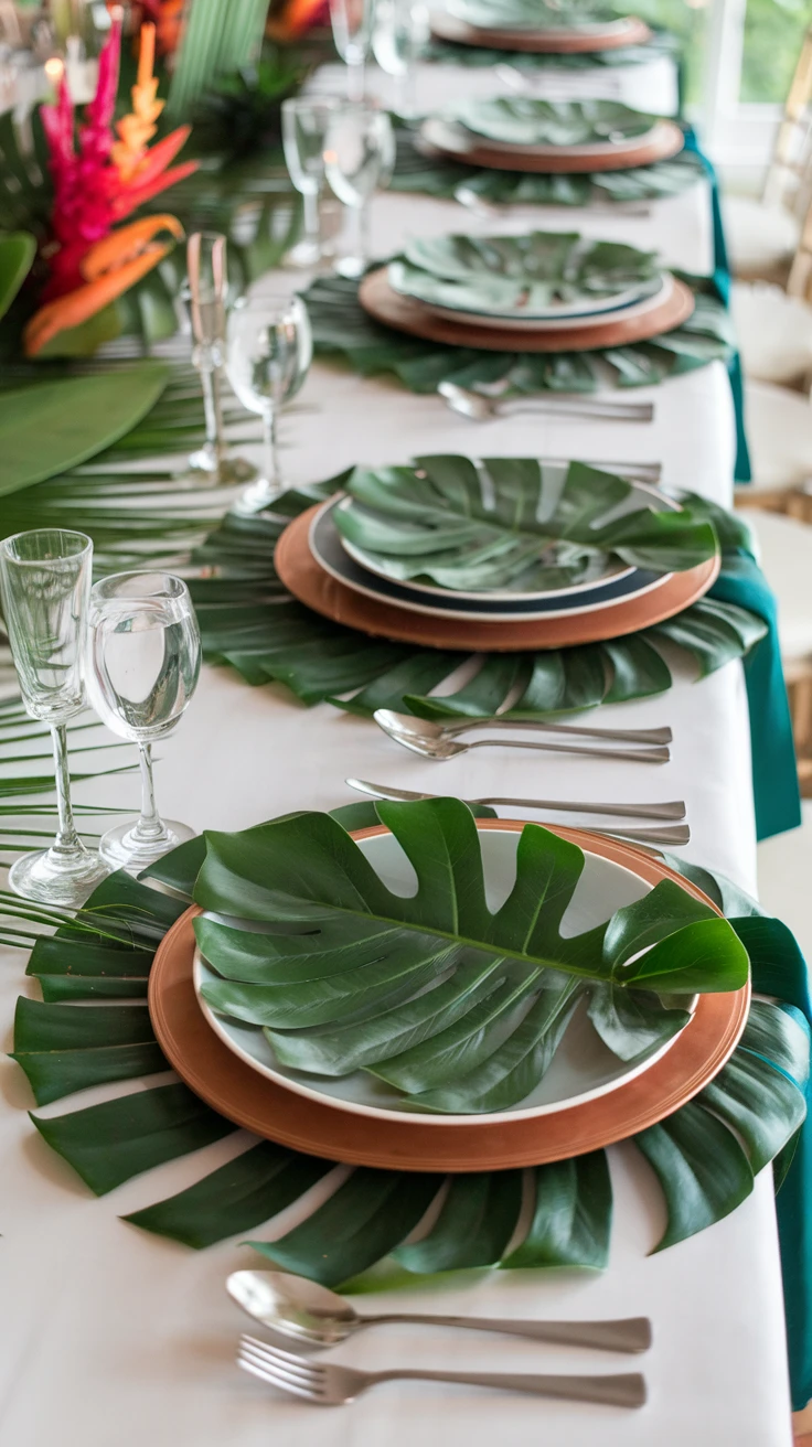 12. Tropical Leaf Chargers