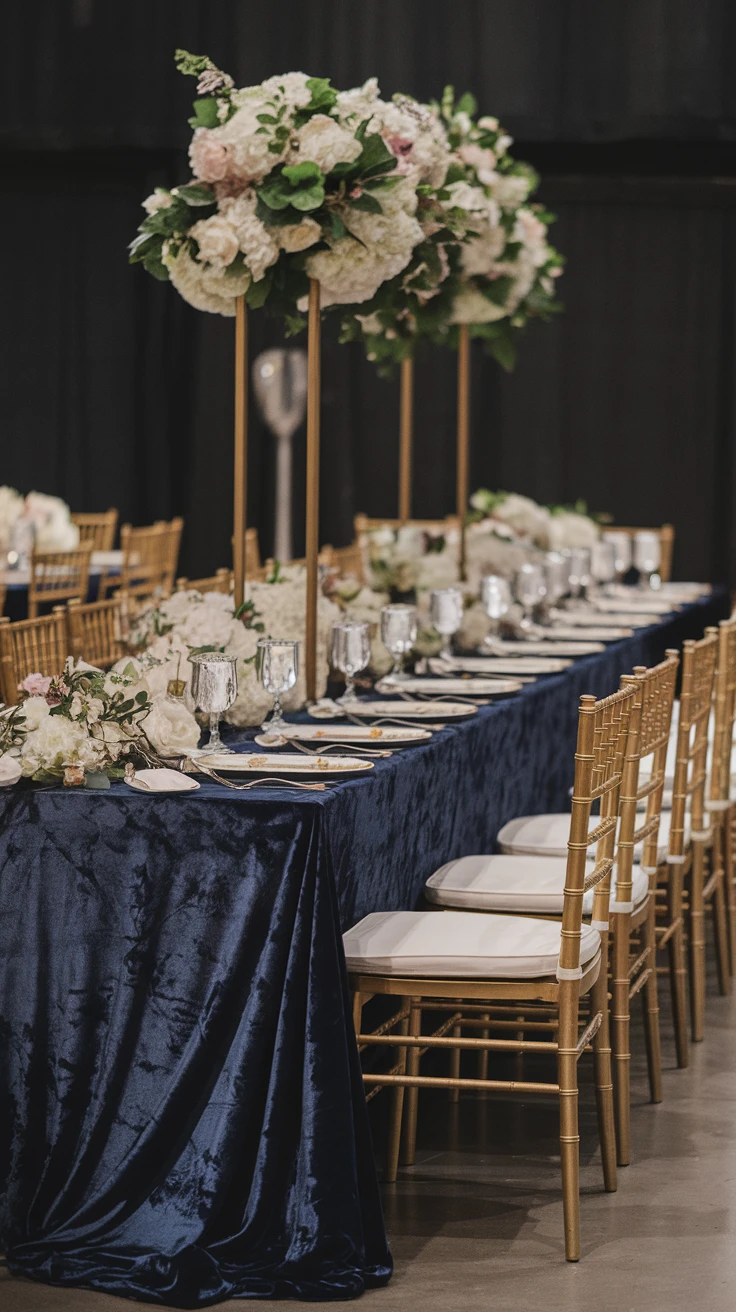 2. Textured Navy Linens