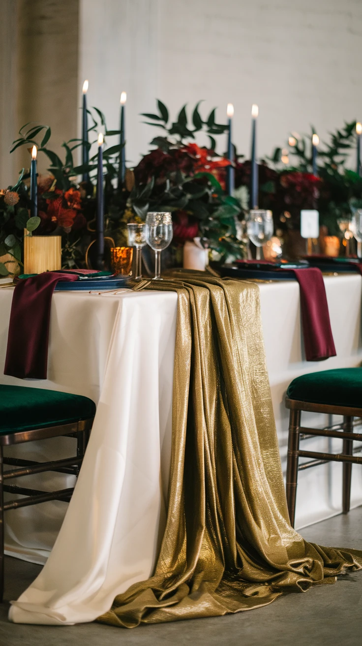 3. Metallic Table Runners That Create Drama