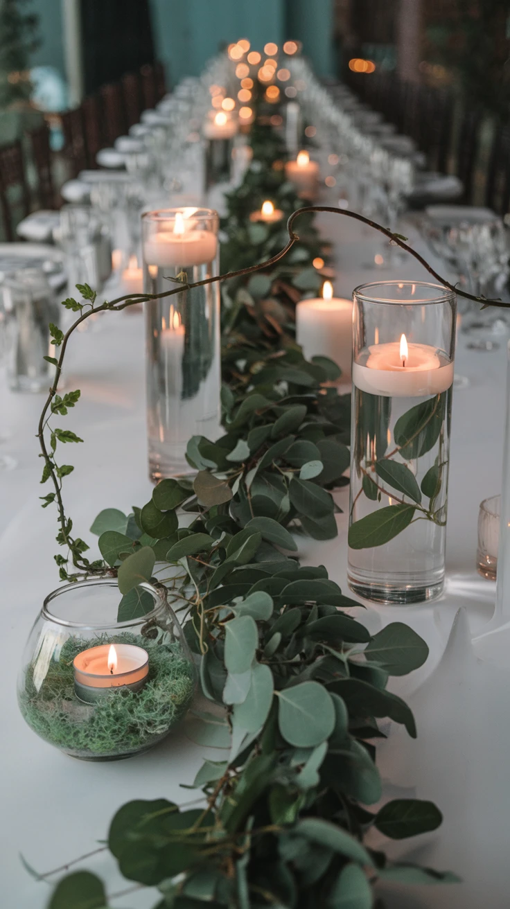 5. Greenery and Candle Combinations