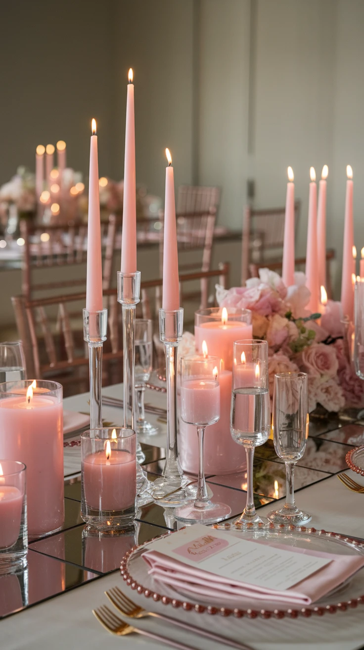 8. Pink Candle Arrangements