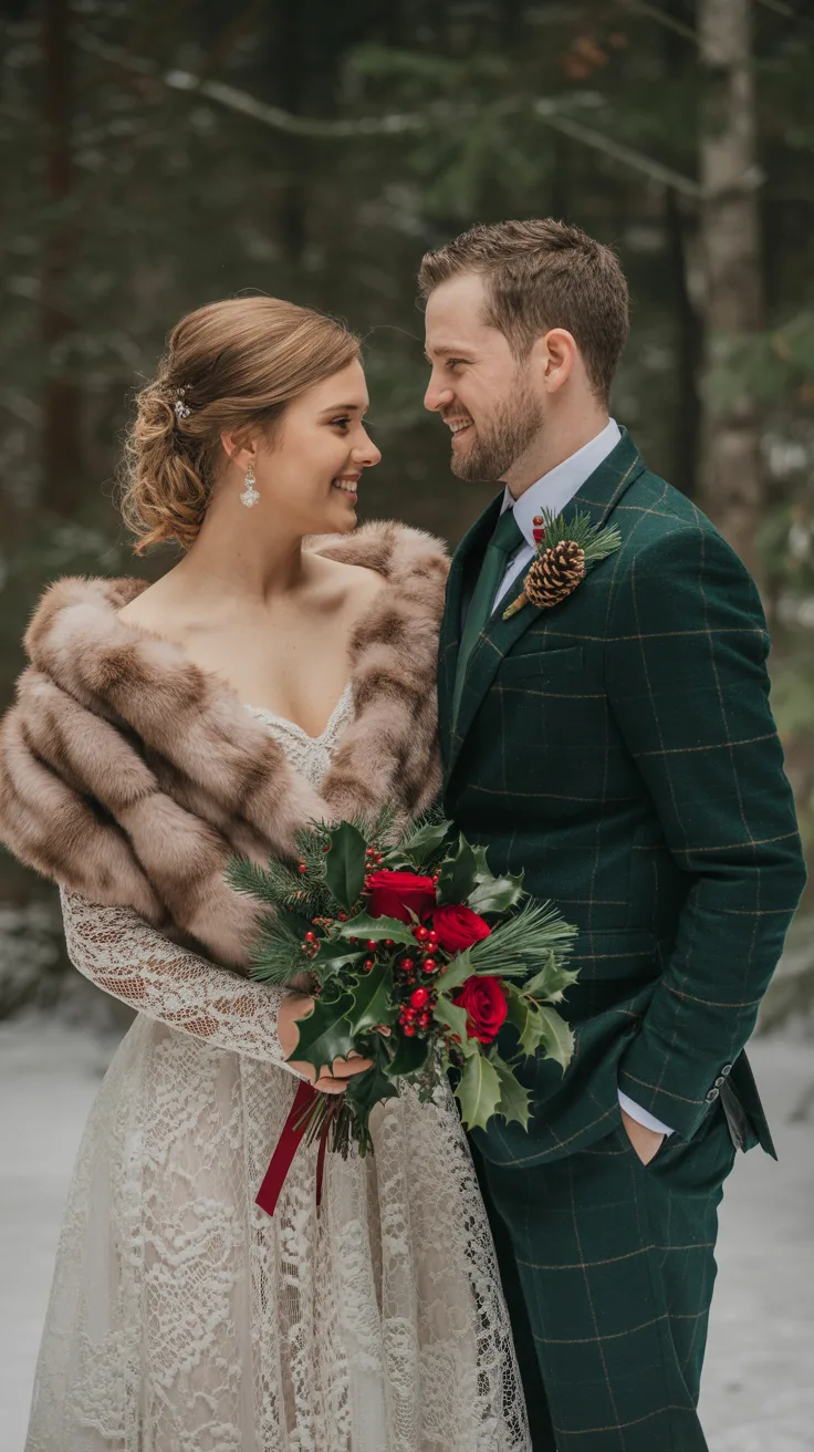 Rustic Christmas Wedding Attire illustrative image