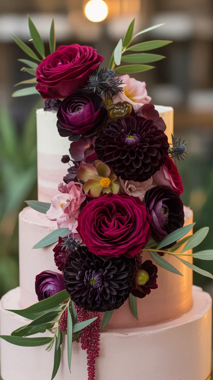 2. Romantic Dark Floral Cascade