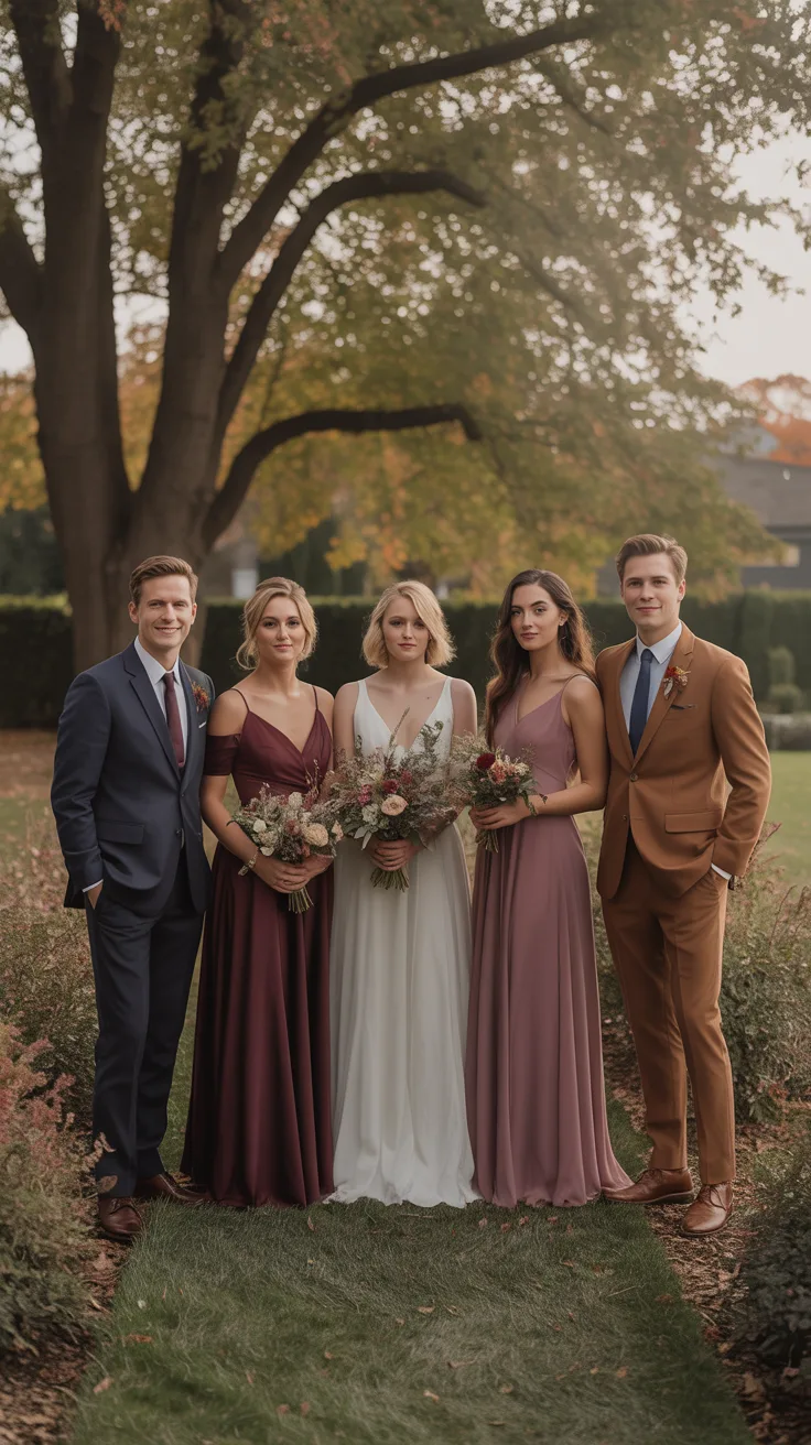 9. Style the Wedding Party in Complementary Tones