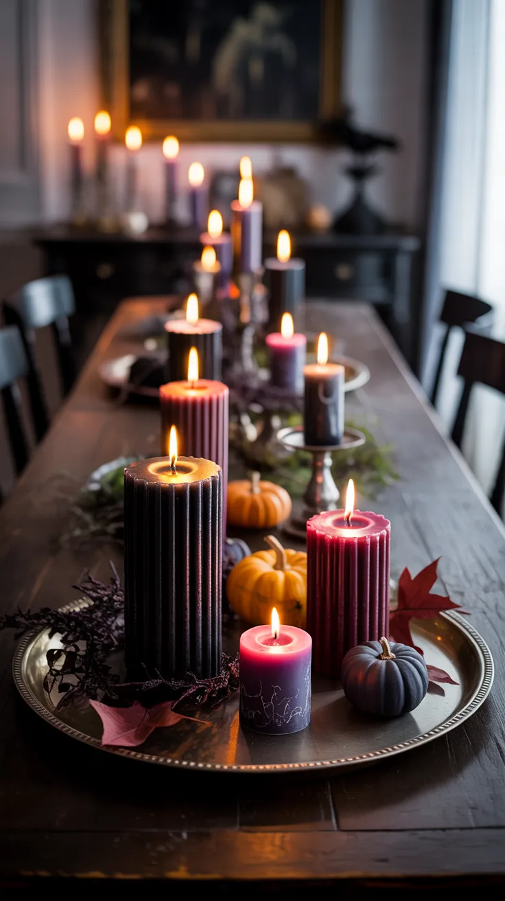 1. Enchanted Candle Centerpieces with Dripping Wax Effect
