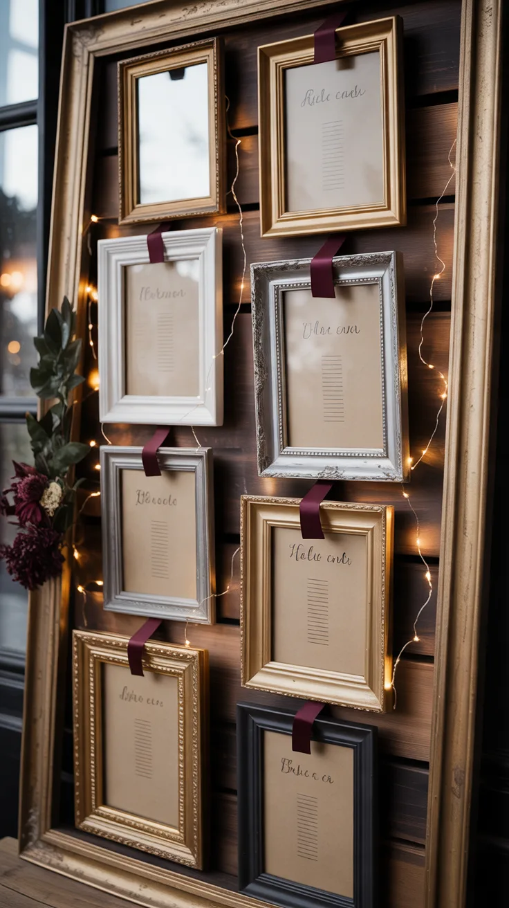 8. Vintage Frame Seating Chart Display